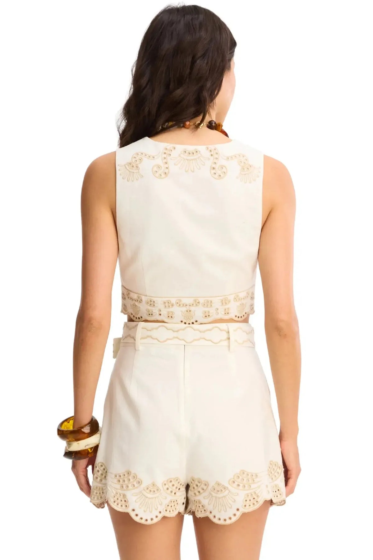 Allison Jenny Tank - Off White/Sand-Hand In Pocket