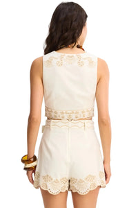 Allison Jenny Tank - Off White/Sand-Hand In Pocket