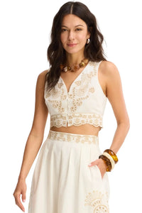 Allison Jenny Tank - Off White/Sand-Hand In Pocket