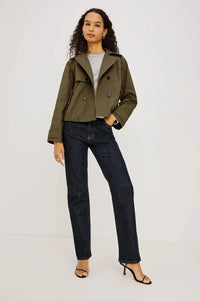Rails Jett Trench Coat - Olive-Hand In Pocket