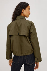 Rails Jett Trench Coat - Olive-Hand In Pocket