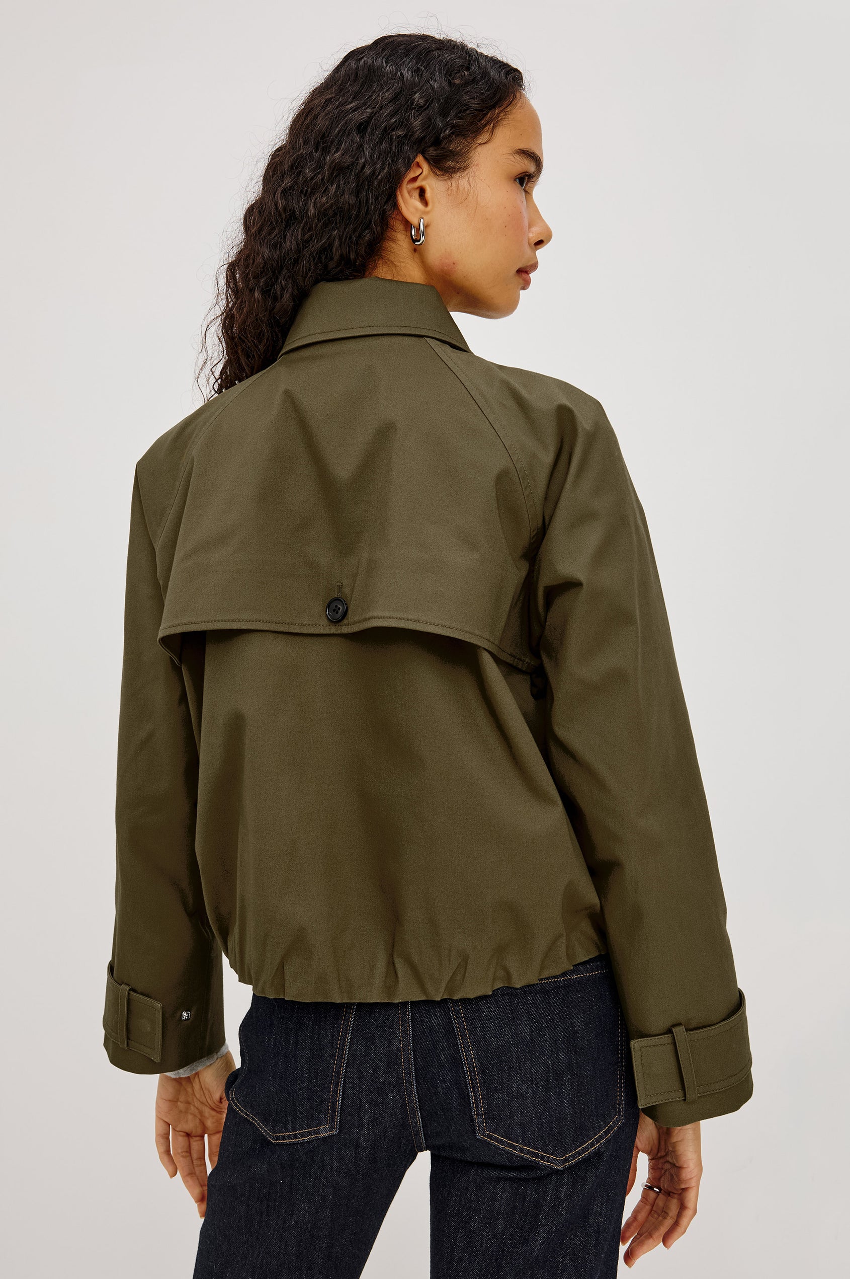 Rails Jett Trench Coat - Olive-Hand In Pocket