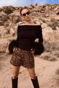 Lisa Maree Hummingbird Shorts - Leopard-Hand In Pocket