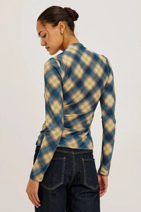 Rails Joelle Top - Navy Sage Plaid-Hand In Pocket