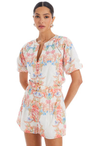 Allison Tracy Shorts- Floral Arches-Hand In Pocket