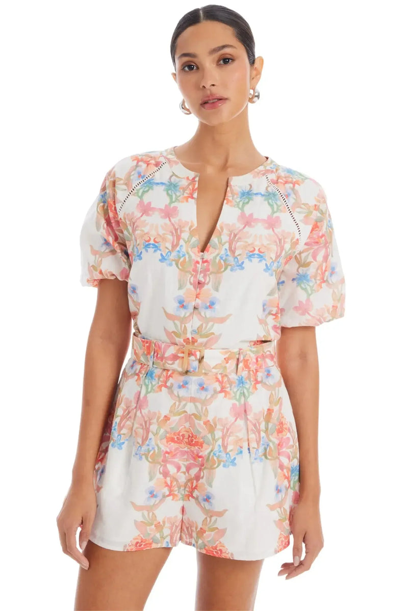 Allison Josephine Top- Floral Arches-Hand In Pocket