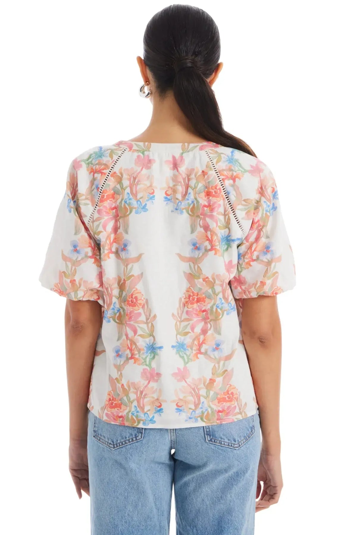 Allison Josephine Top- Floral Arches-Hand In Pocket