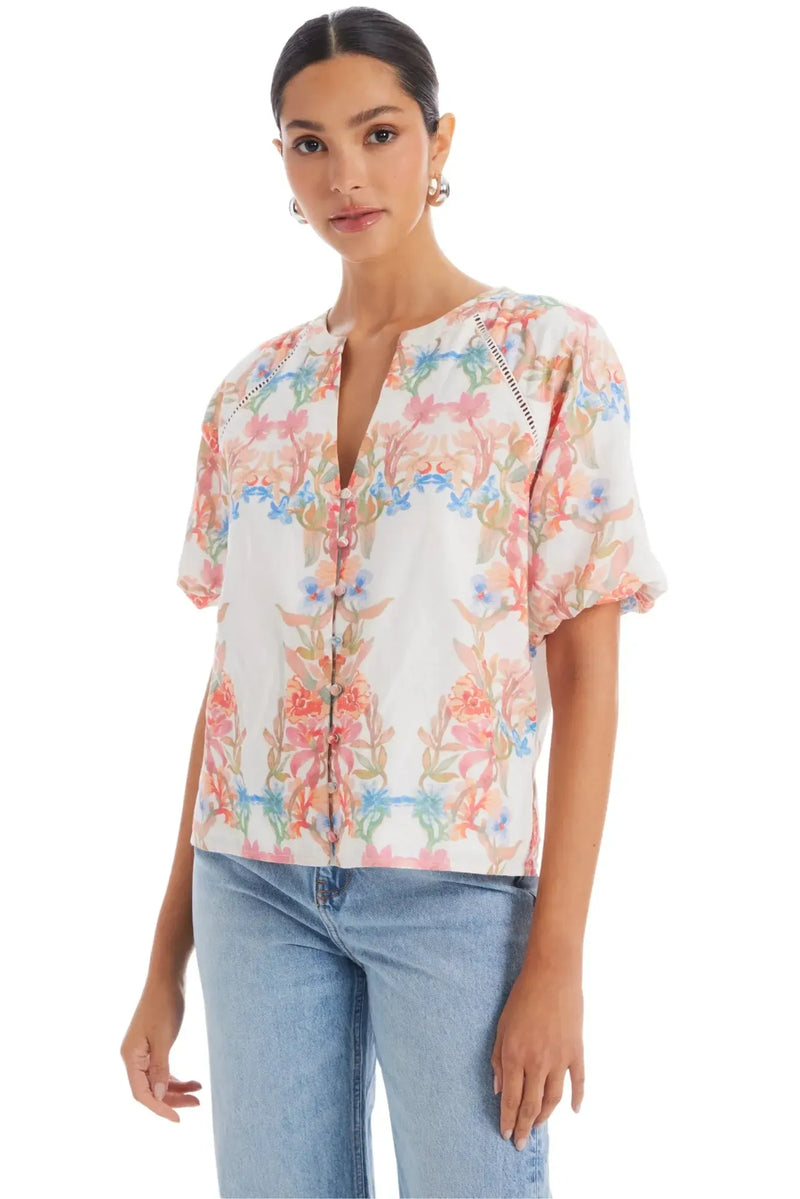 Allison Josephine Top- Floral Arches-Hand In Pocket