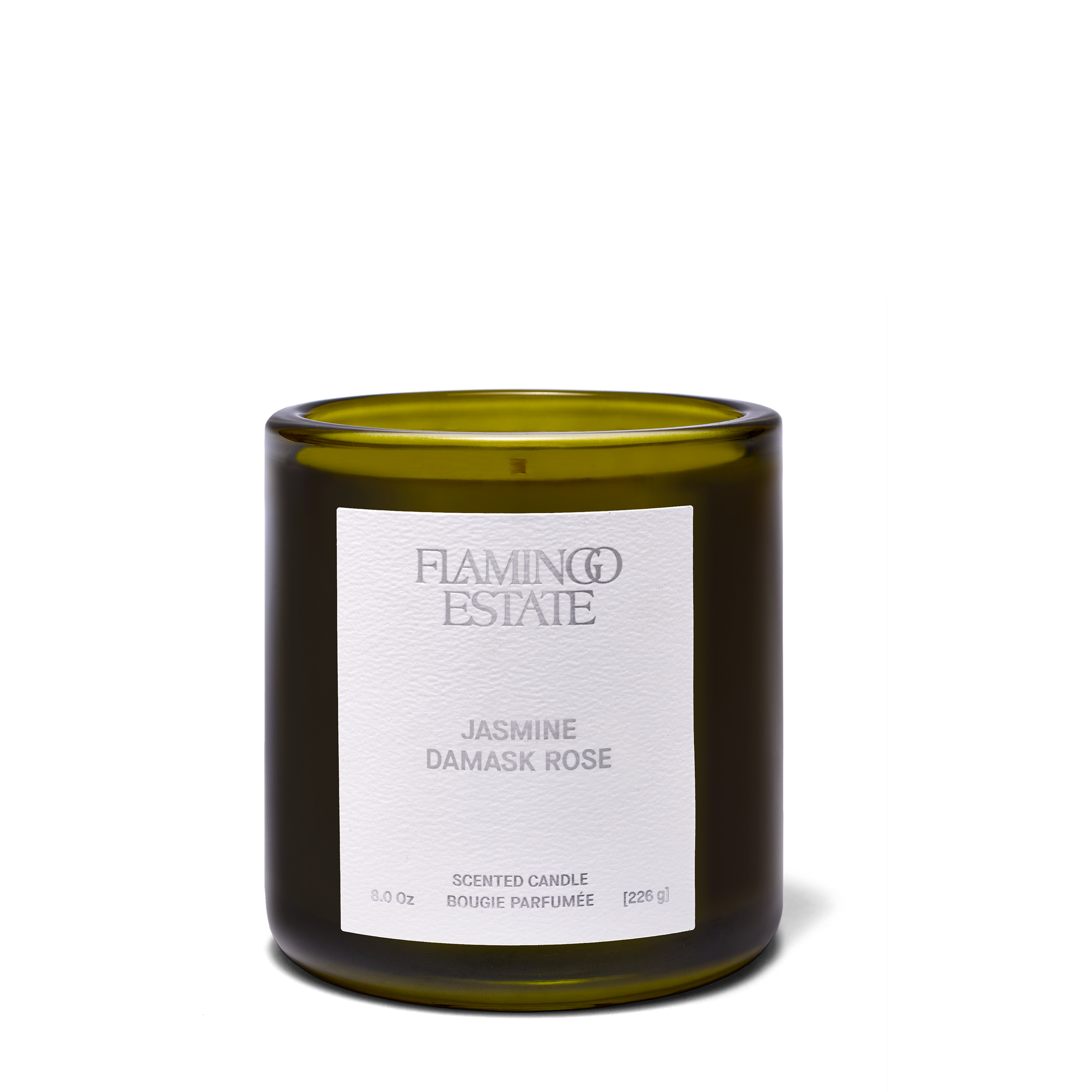 Flamingo Estate 8oz Candle - Jasmine Damask Rose-Hand In Pocket