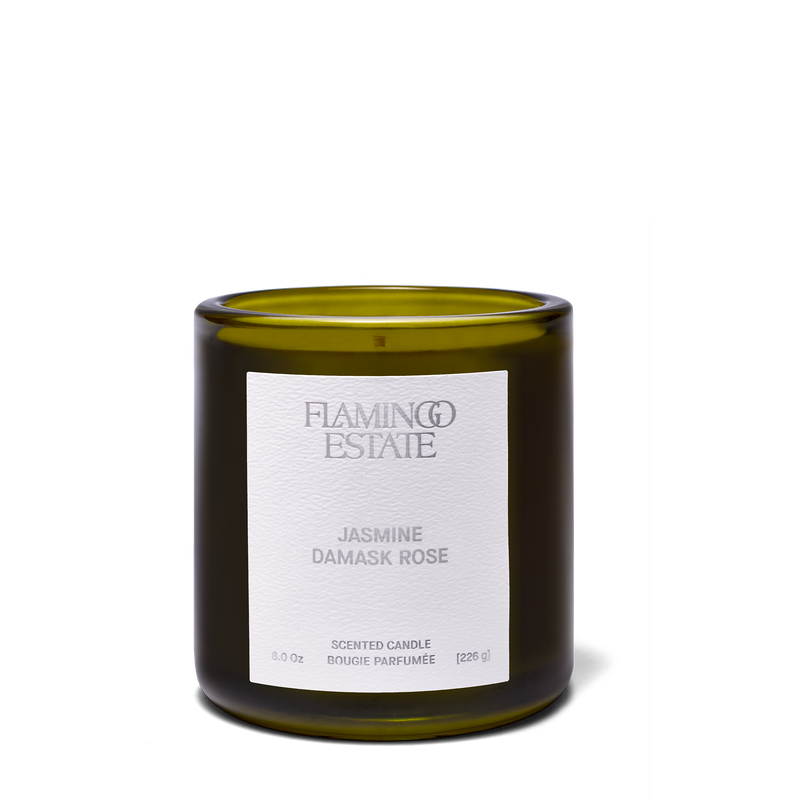 Flamingo Estate 8oz Candle - Jasmine Damask Rose-Hand In Pocket