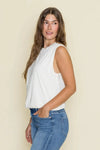 Bobi Bubble Hem Tee - Pearl-Hand In Pocket