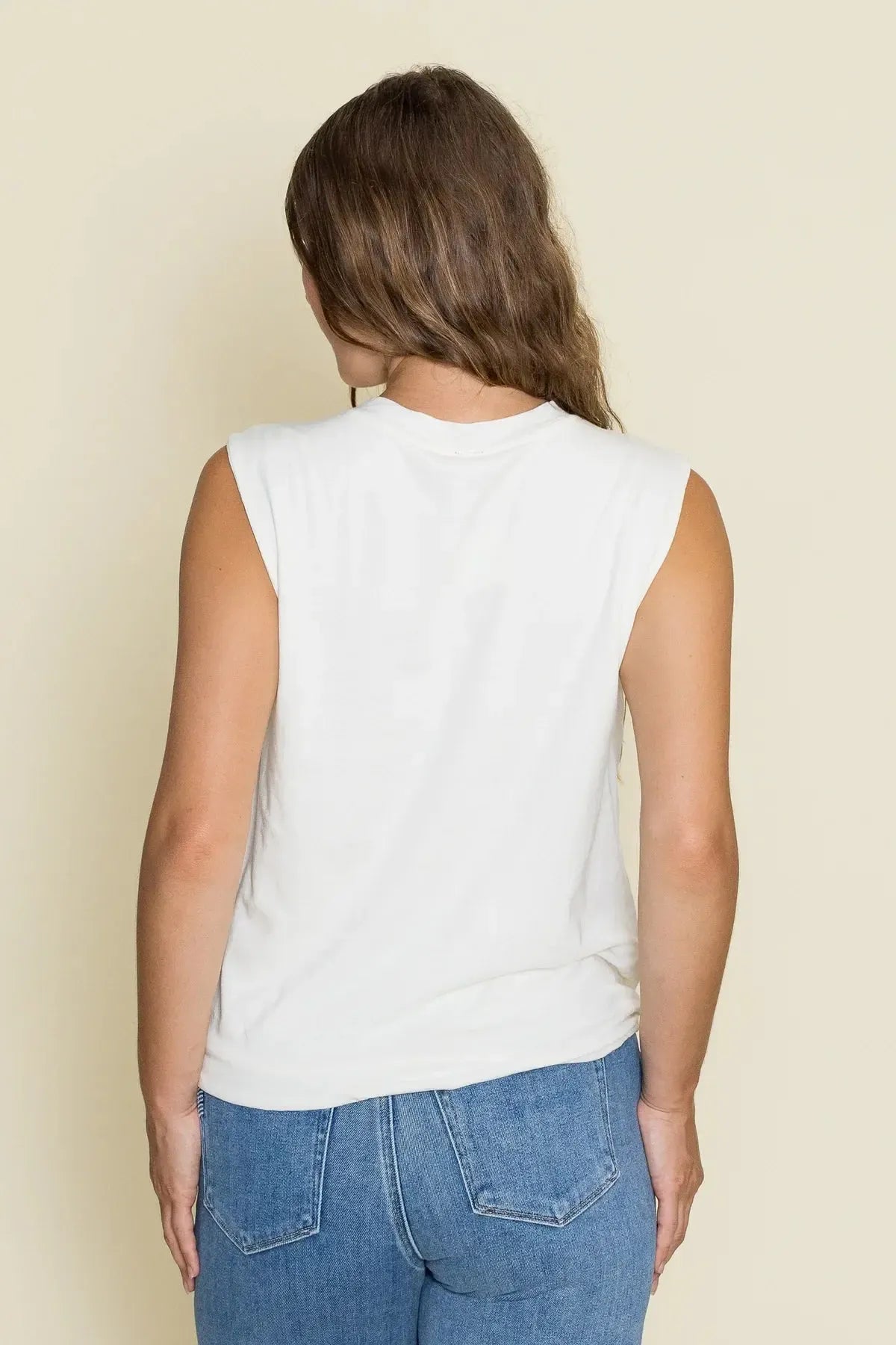 Bobi Bubble Hem Tee - Pearl-Hand In Pocket