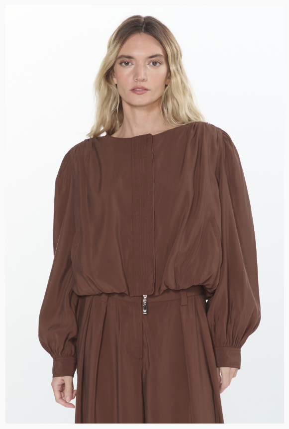 Ciebon Donna Bubble Jacket - Brown-Hand In Pocket