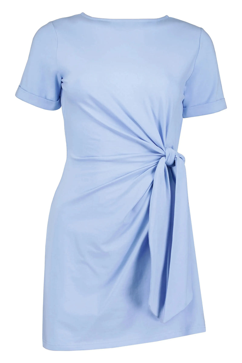 Bishop + Young Side Tie Dress - Azure-Hand In Pocket