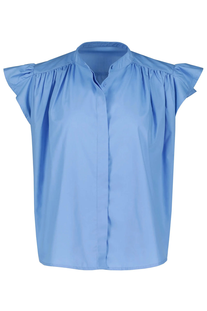 Bishop + Young Camryn Poplin Top - Azure-Hand In Pocket
