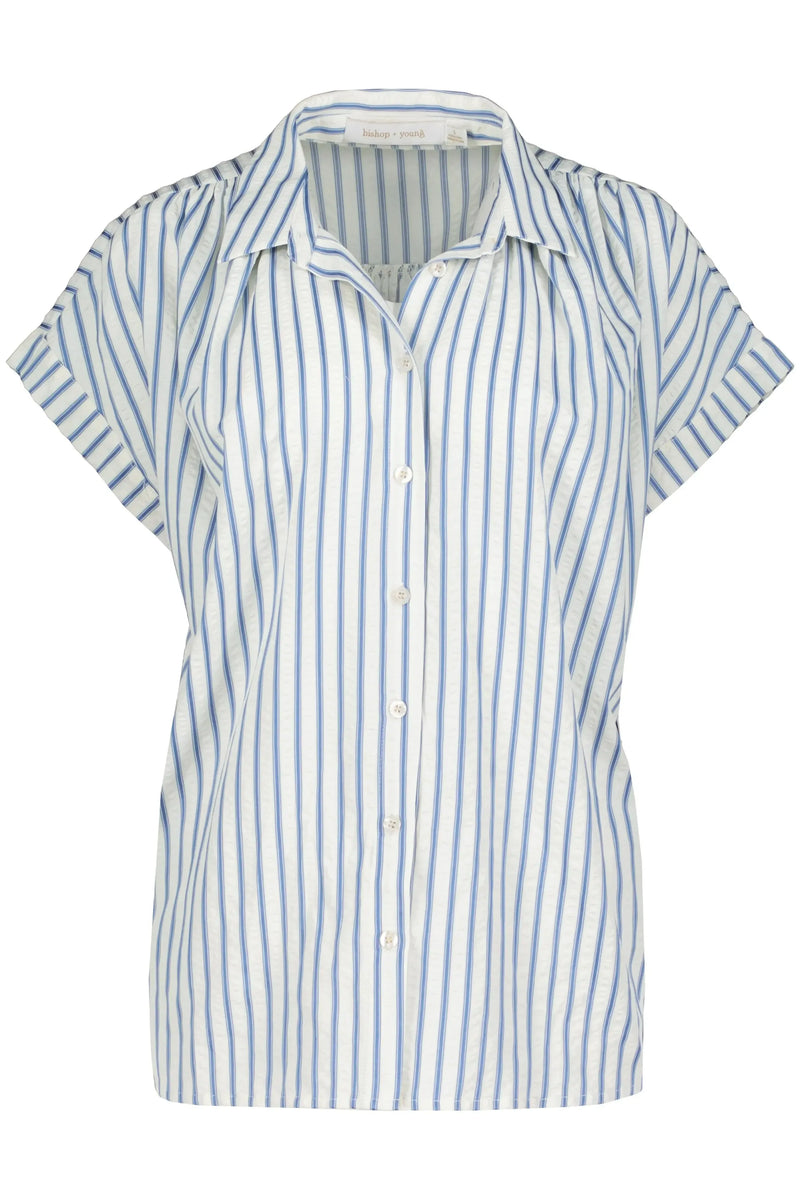 Bishop + Young Poolside Lounge Set - Blue Stripe-Hand In Pocket