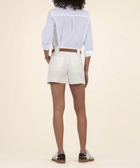 Kut Jane High Rise Utility Shorts-Ecru-Hand In Pocket