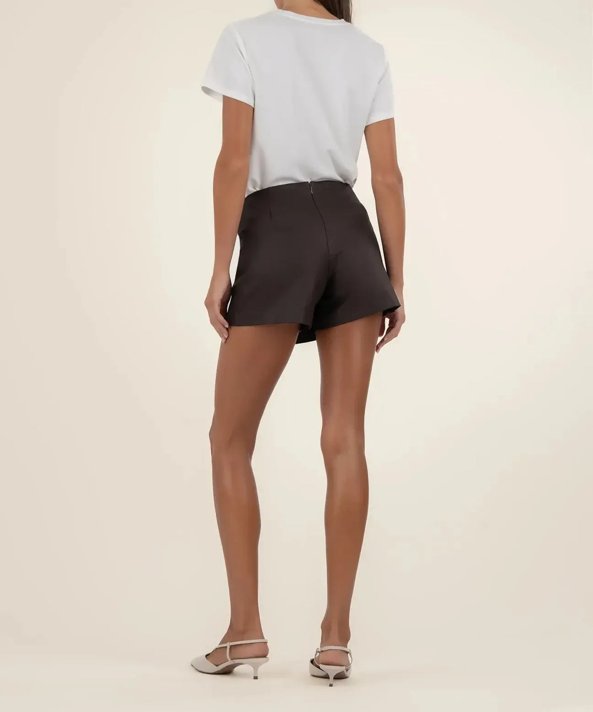 KUT Carlie Wrap Skort - Chocolate-Hand In Pocket