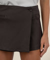KUT Carlie Wrap Skort - Chocolate-Hand In Pocket
