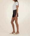 KUT Carlie Wrap Skort - Chocolate-Hand In Pocket