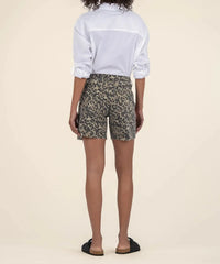 Kut Hailey High Rise Bermuda Shorts- Sage-Hand In Pocket
