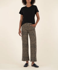 KUT Meg High Rise Wide Leg Denim- Wood-Hand In Pocket