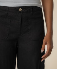 KUT Meg High Rise Trouser Wide Leg - Black-Hand In Pocket