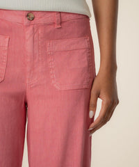 KUT Meg High Rise Wide Leg Jean - Flamingo-Hand In Pocket