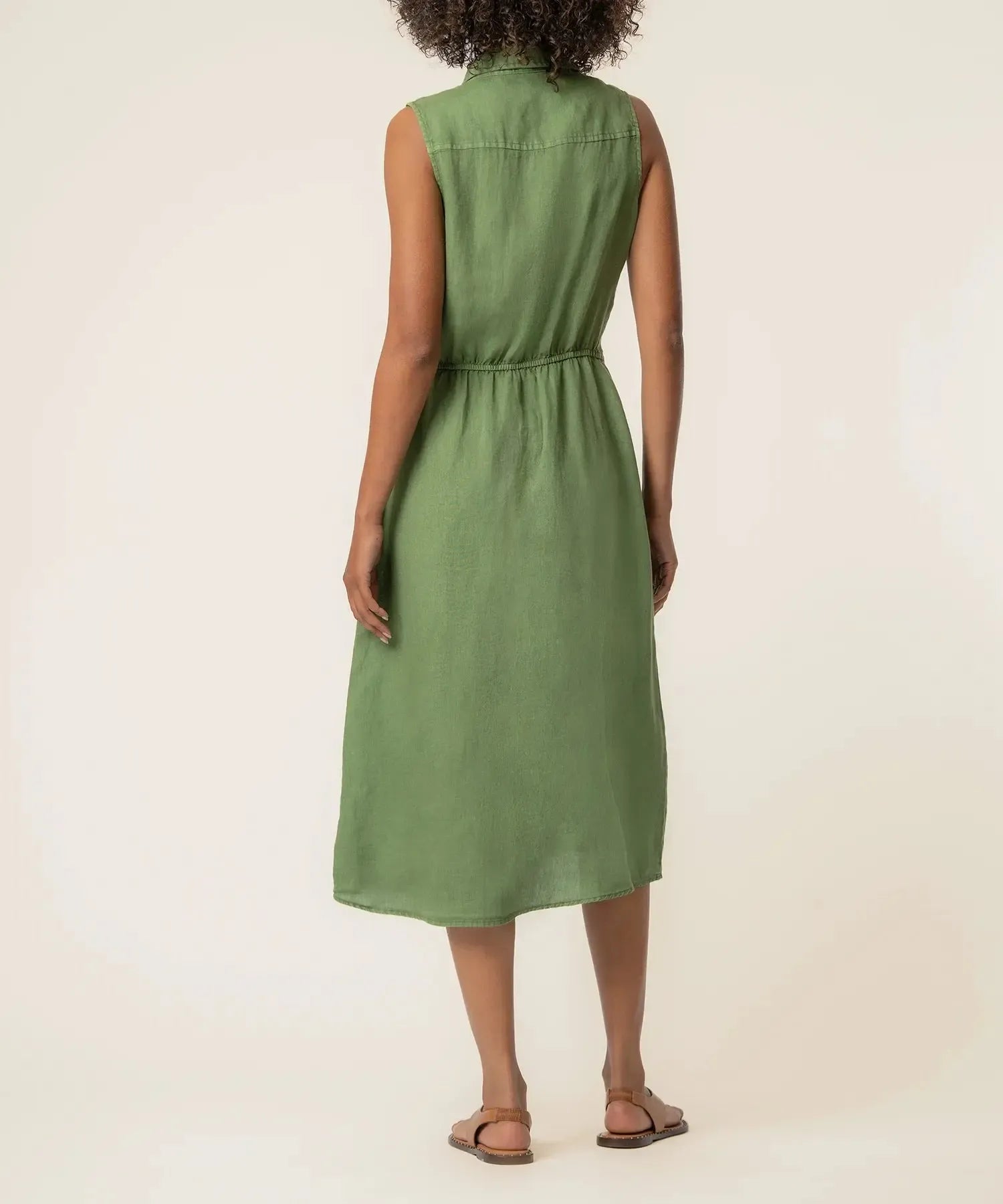 KUT Bowie Sleeveless Dress - Olive-Hand In Pocket