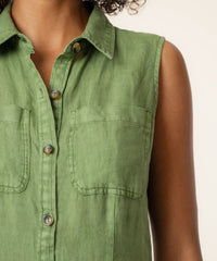KUT Bowie Sleeveless Dress - Olive-Hand In Pocket