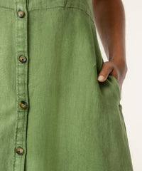 KUT Bowie Sleeveless Dress - Olive-Hand In Pocket