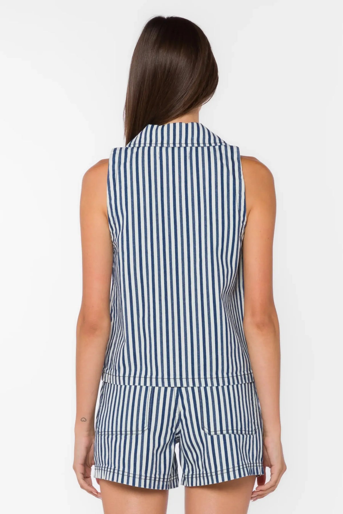 Velvet Heart Kensey Tank - Indigo Stripe-Hand In Pocket