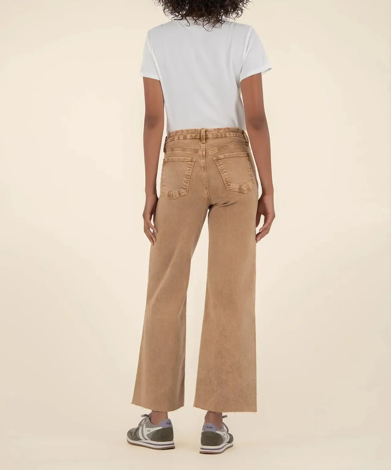 Meg High Rise Fab Ab Raw Hem Denim - Chestnut