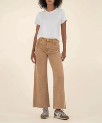 Meg High Rise Fab Ab Raw Hem Denim - Chestnut