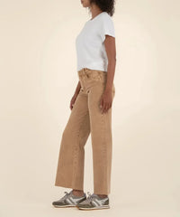 Meg High Rise Fab Ab Raw Hem Denim - Chestnut
