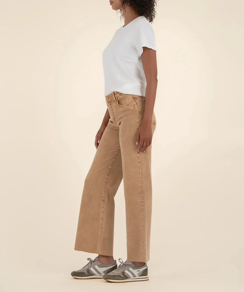 Meg High Rise Fab Ab Raw Hem Denim - Chestnut