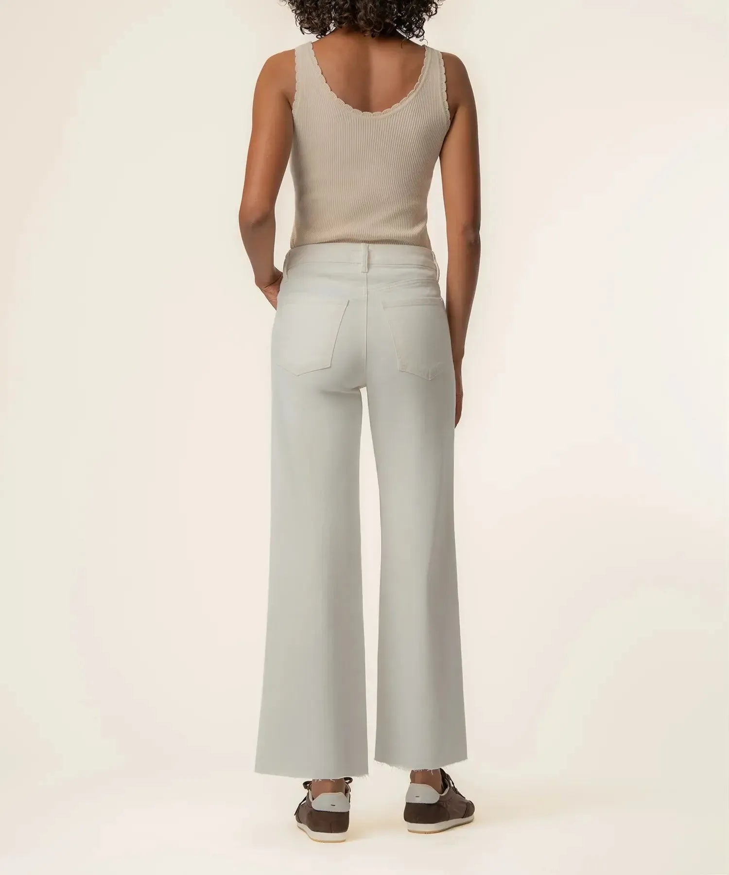 Kut Meg High Rise Fab Ab Wide Leg - Ecru