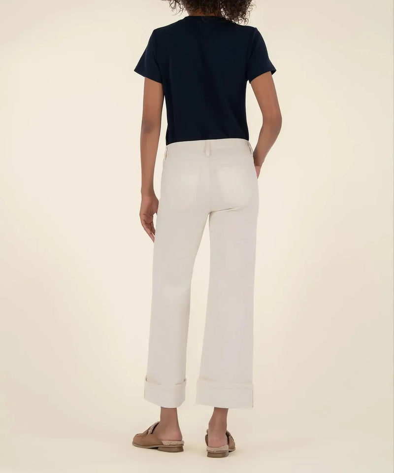 Meg High Rise Fab Ab Wide Leg Denim - Candle