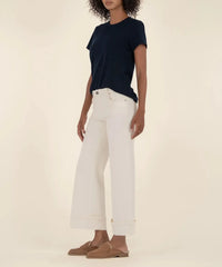 Meg High Rise Fab Ab Wide Leg Denim - Candle