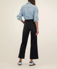 KUT Meg High Rise Fab Ab Wide Leg Denim - Glittering-Hand In Pocket