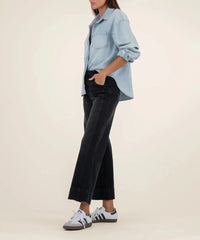 KUT Meg High Rise Fab Ab Wide Leg Denim - Glittering-Hand In Pocket