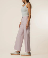 KUT Meg High Rise Raw Hem Wide Leg Denim - Princess-Hand In Pocket