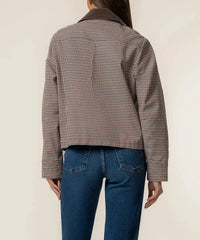 KUT Natalia Zip Front Jacket - Chocolate-Hand In Pocket