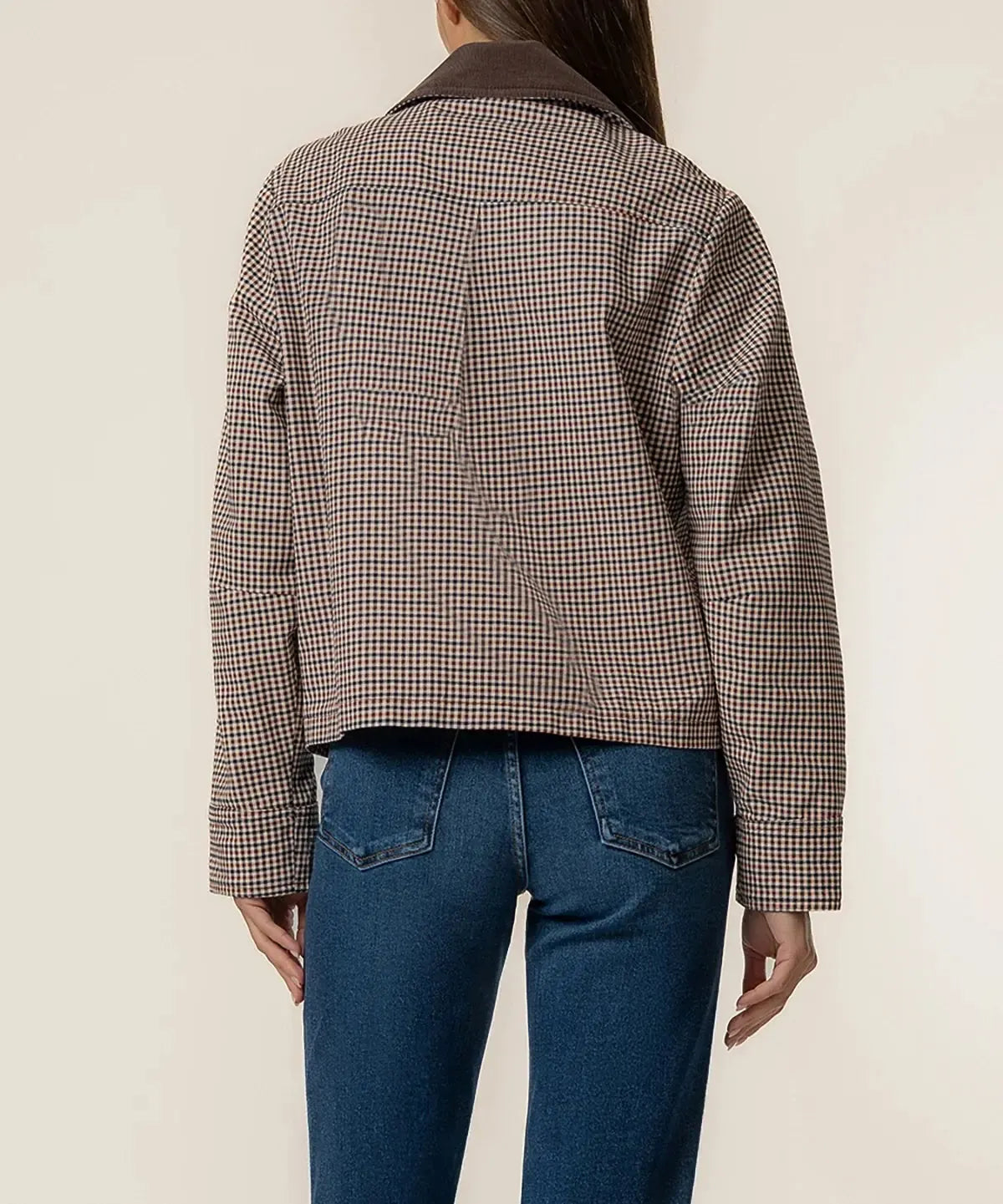 KUT Natalia Zip Front Jacket - Chocolate-Hand In Pocket