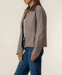 KUT Natalia Zip Front Jacket - Chocolate-Hand In Pocket