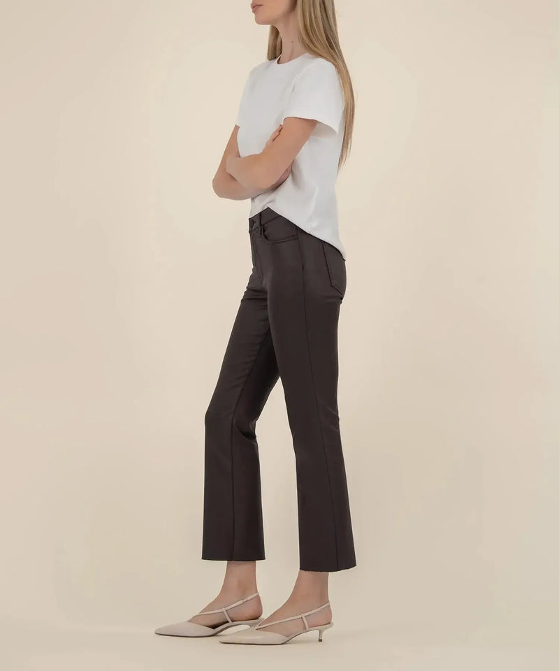 KUT Kelsey High Rise Ankle Flare- Chocolate
