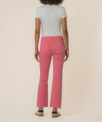 KUT Kelsey High Rise Ankle Flare - Flamingo-Hand In Pocket
