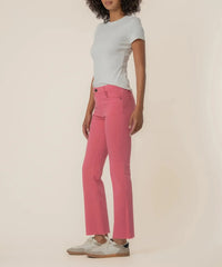 KUT Kelsey High Rise Ankle Flare - Flamingo-Hand In Pocket