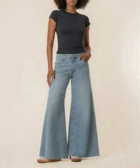 KUT Blake Super Wide Leg Denim - Transcendent-Hand In Pocket