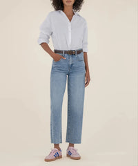 KUT Gwen High Rise Slouchy Denim- Acute-Hand In Pocket